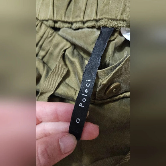 POLECI 100% Silk Army Green joggers. Size 0 - Picture 8 of 9